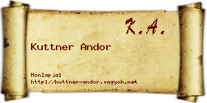 Kuttner Andor névjegykártya
