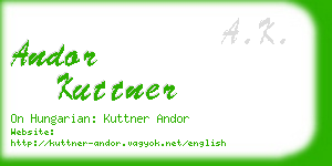 andor kuttner business card